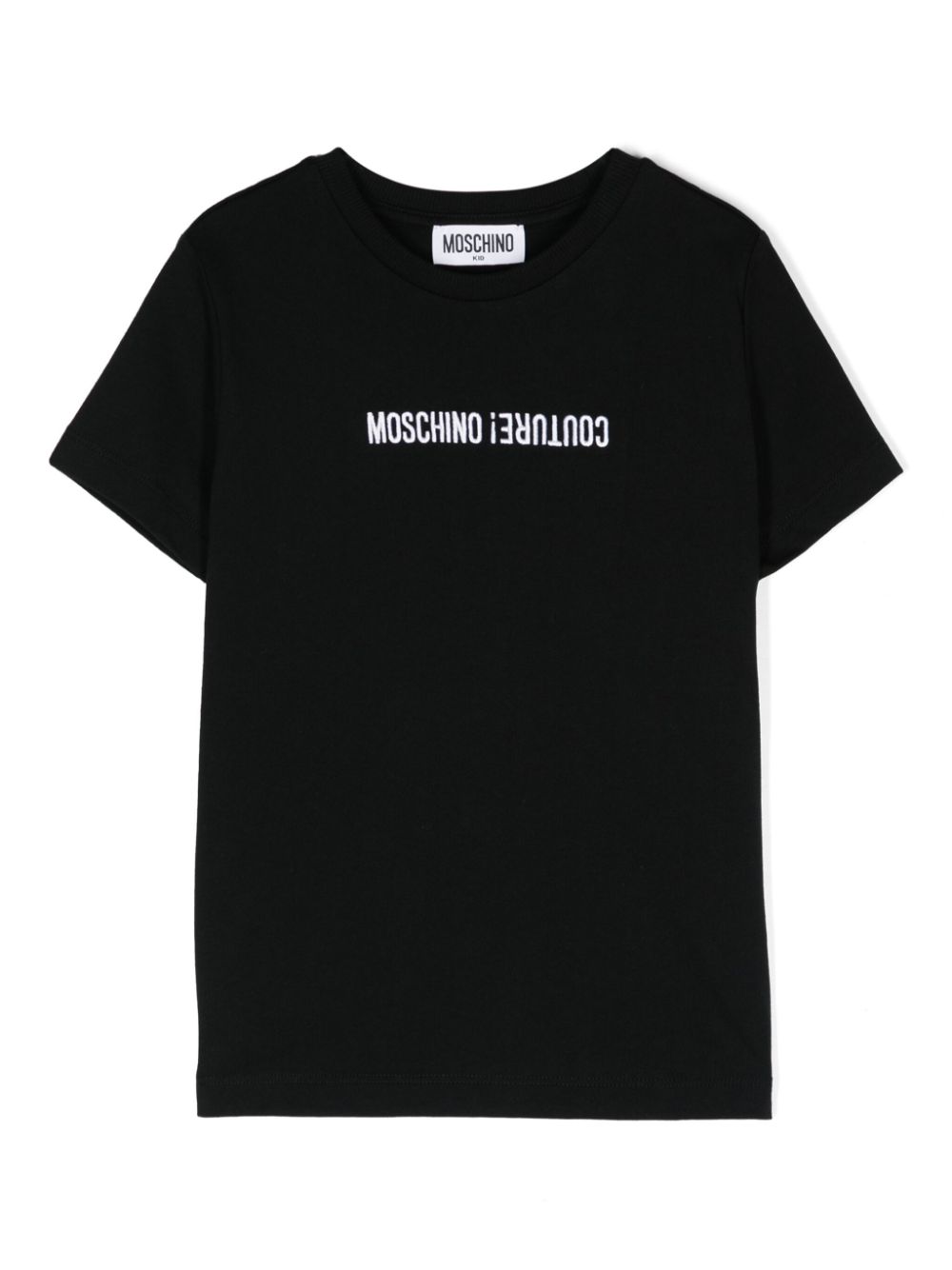 Moschino Kids logo-embroidered cotton T-shirt - Black von Moschino Kids