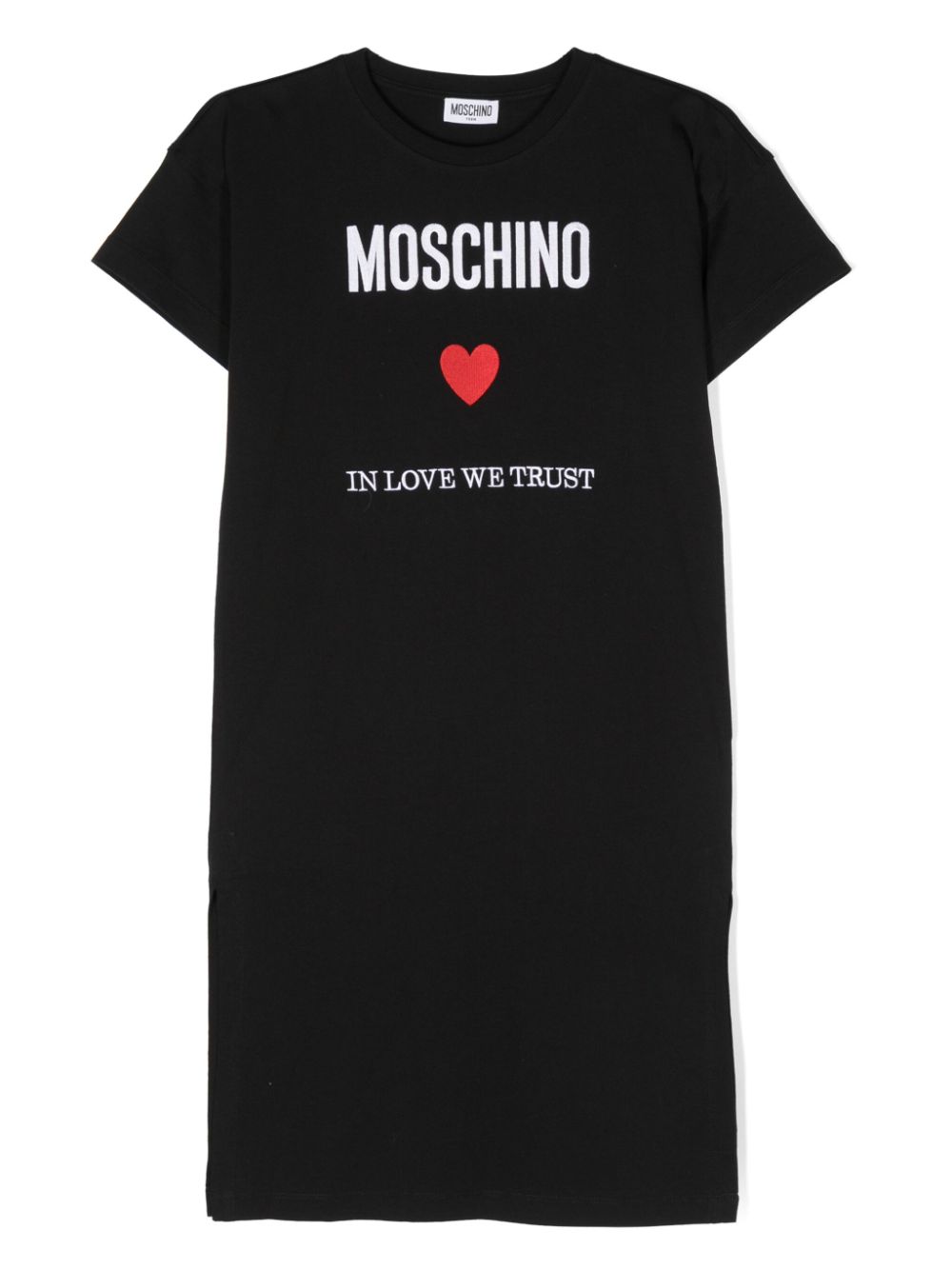 Moschino Kids logo-embroidered cotton dress - Black von Moschino Kids