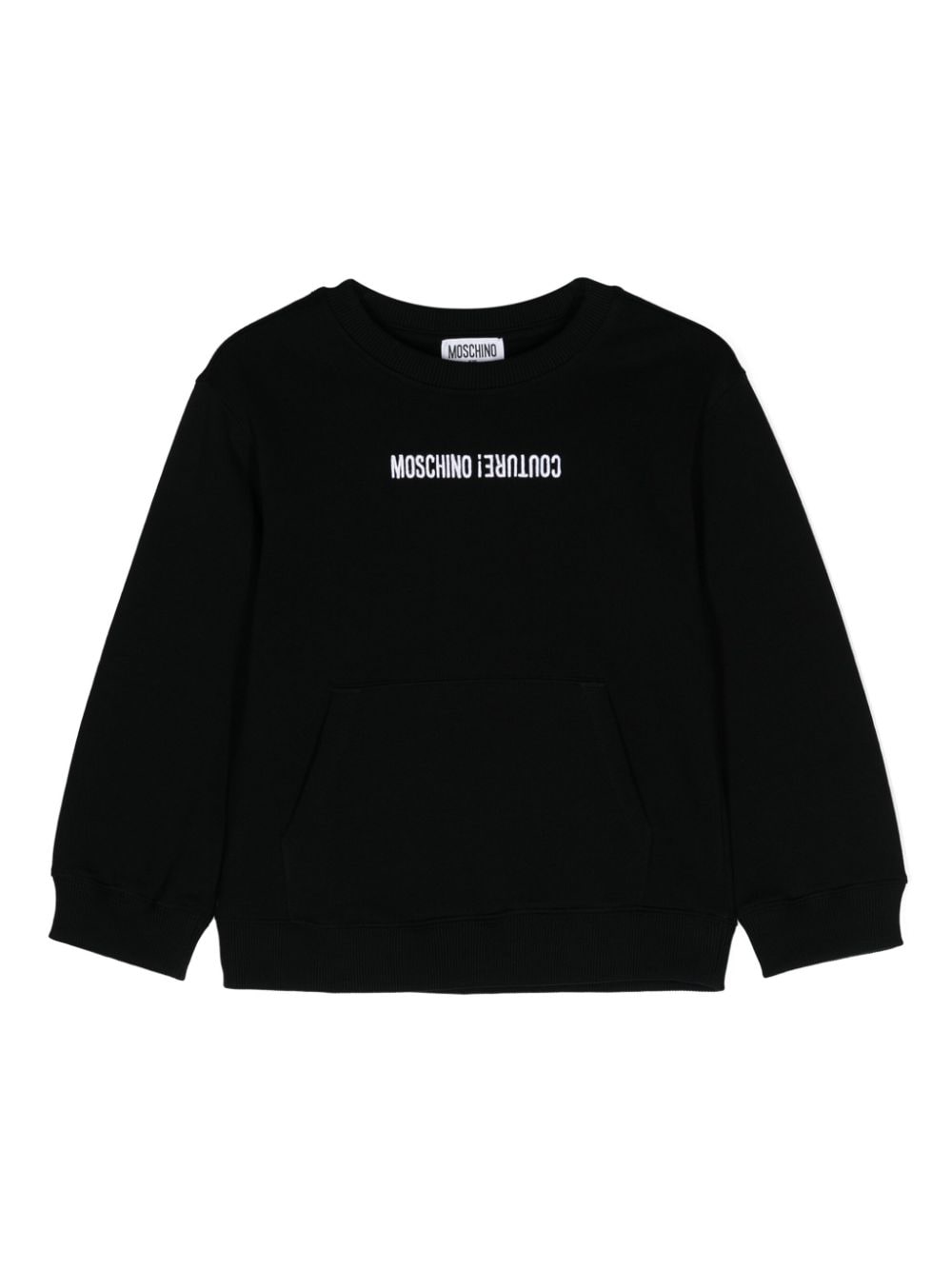 Moschino Kids logo-embroidered cotton sweatshirt - Black von Moschino Kids