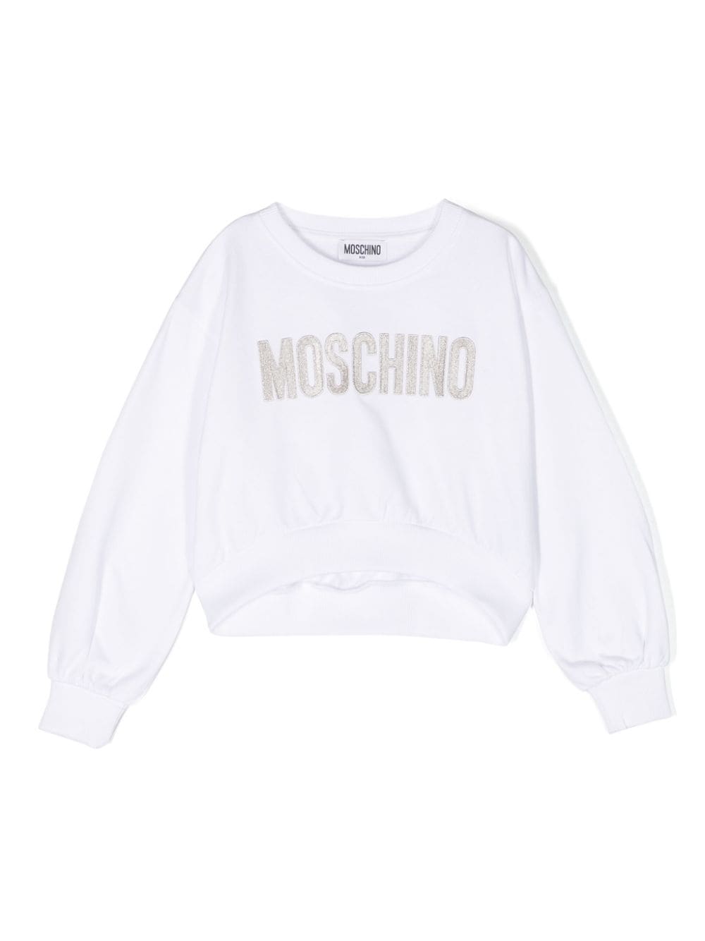 Moschino Kids logo-embroidered cotton sweatshirt - White von Moschino Kids