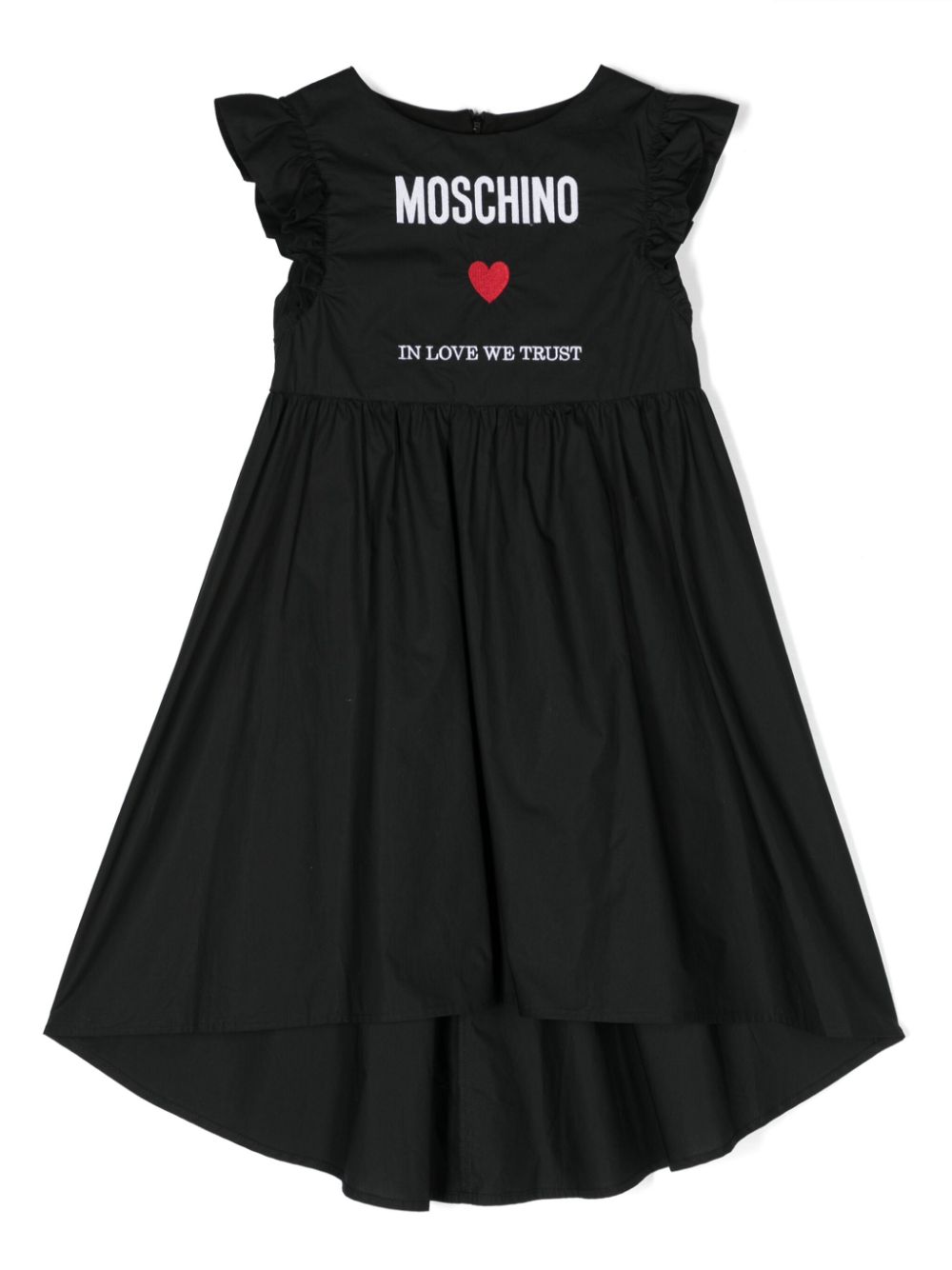 Moschino Kids logo-embroidered flared dress - Black von Moschino Kids