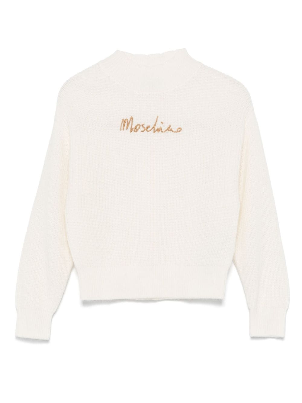 Moschino Kids logo-embroidered jumper - Neutrals von Moschino Kids