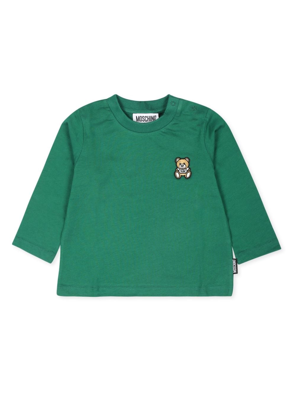 Moschino Kids logo-embroidered long-sleeve T-shirt - Green von Moschino Kids