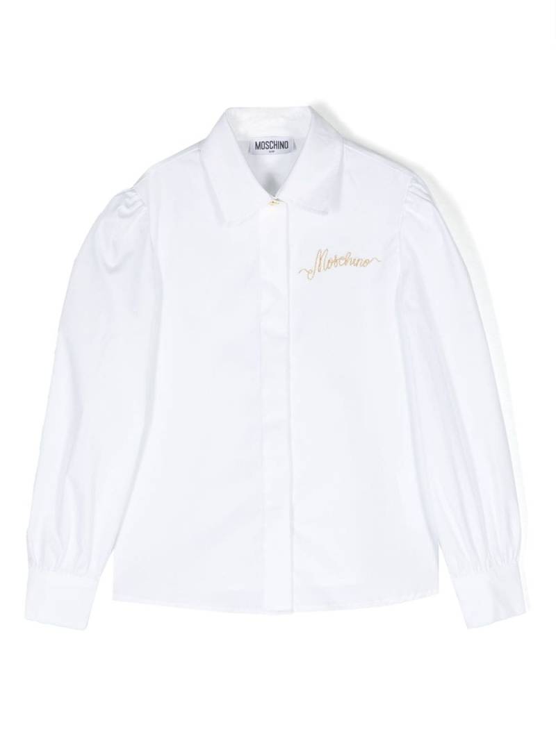 Moschino Kids logo-embroidered shirt - White von Moschino Kids