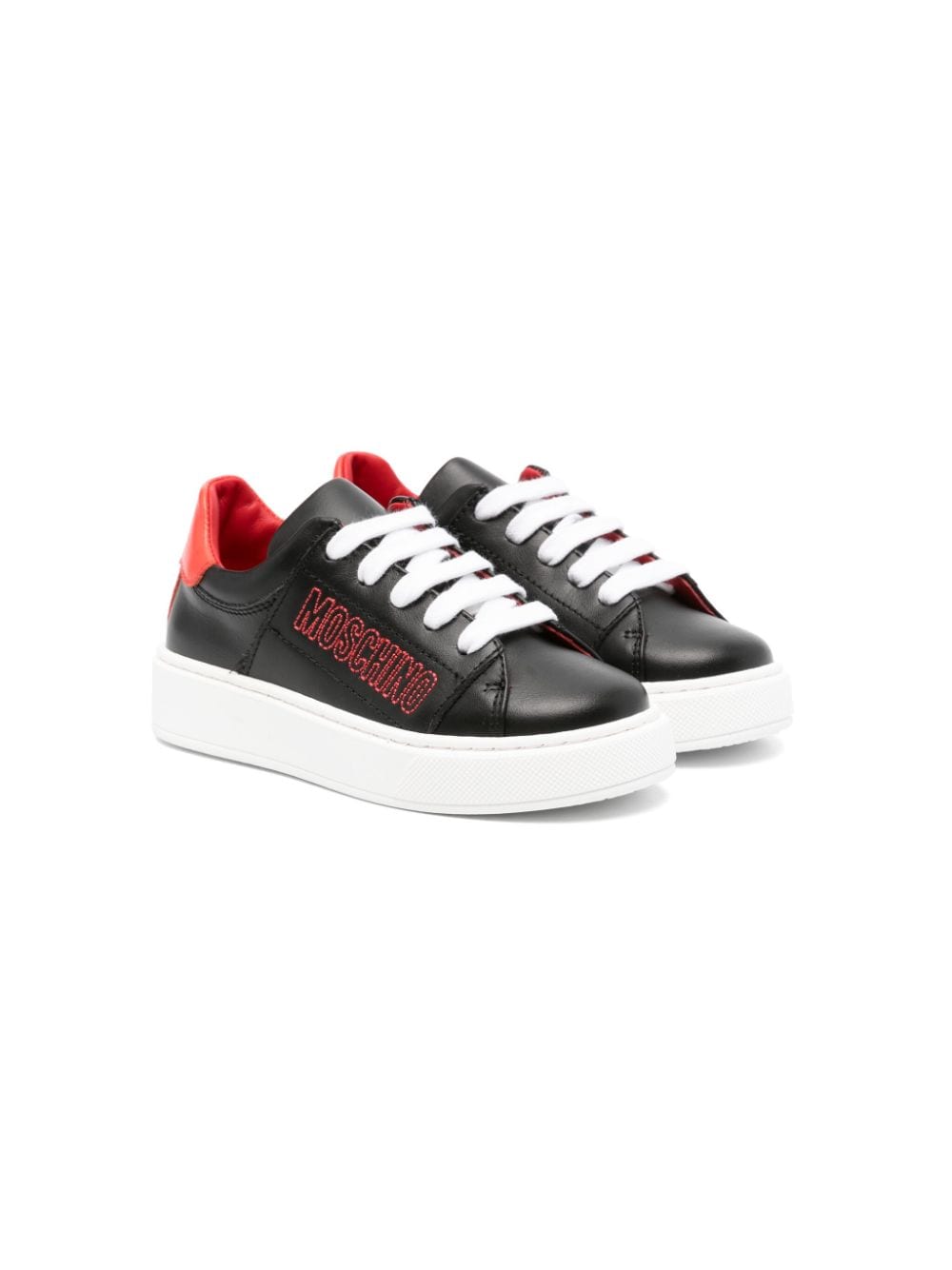 Moschino Kids logo-embroidered sneakers - Black von Moschino Kids