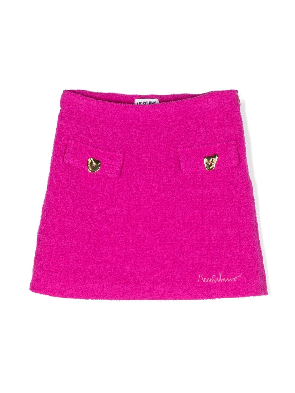 Moschino Kids logo-embroidered tweed skirt - Pink von Moschino Kids