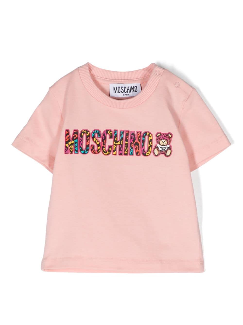 Moschino Kids logo-flocked cotton T-shirt - Pink von Moschino Kids