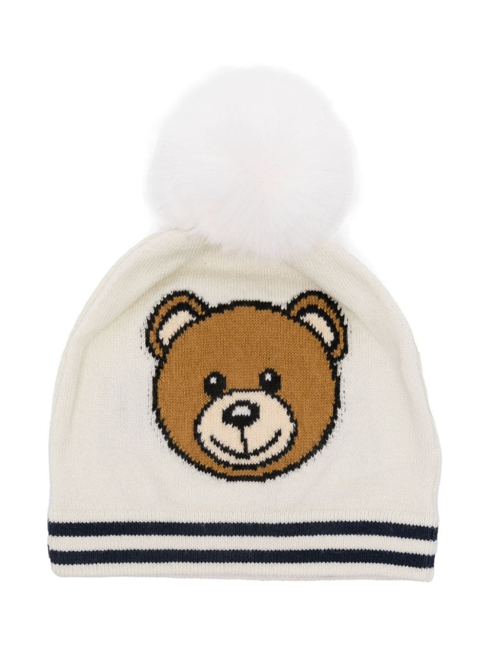 Moschino Kids logo-intarsia beanie - Neutrals von Moschino Kids