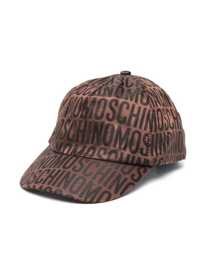 Moschino Kids logo-jacquard cap - Brown von Moschino Kids