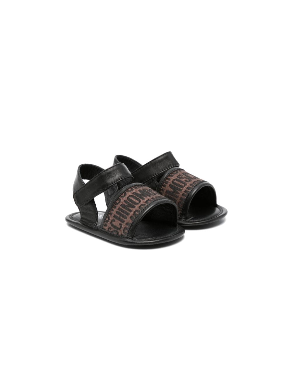 Moschino Kids logo-jacquard leather sandals - Black von Moschino Kids