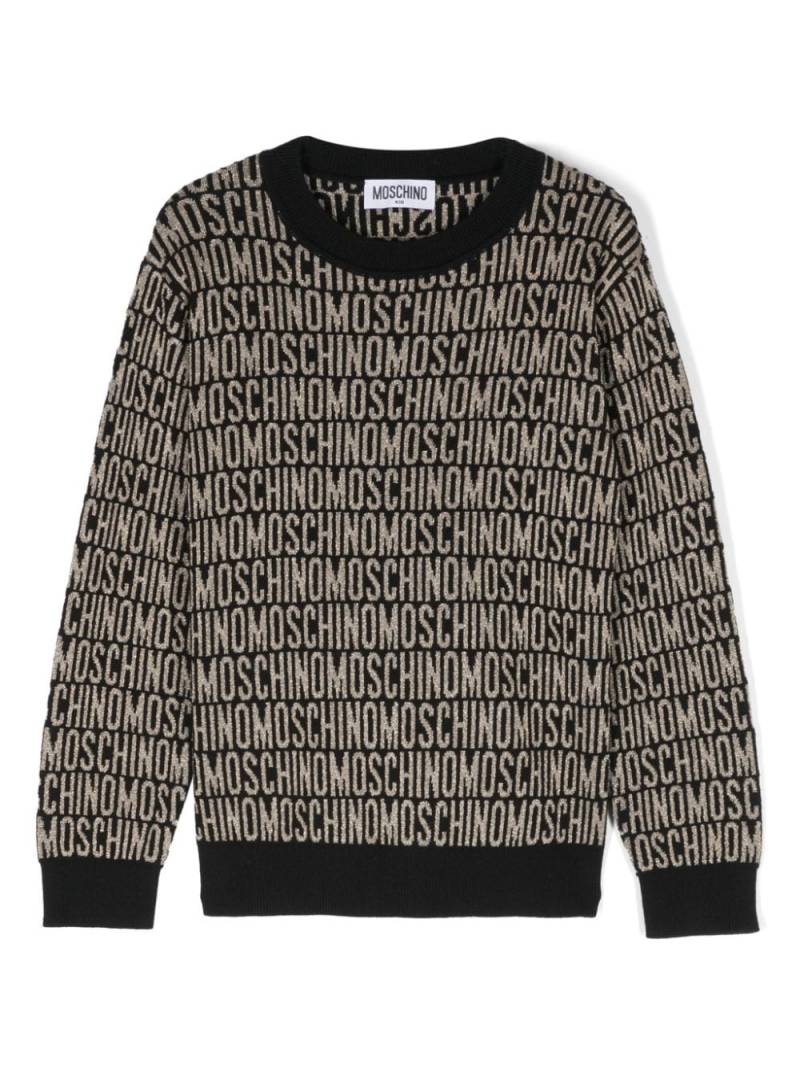 Moschino Kids logo-jacquard sweater - Black von Moschino Kids