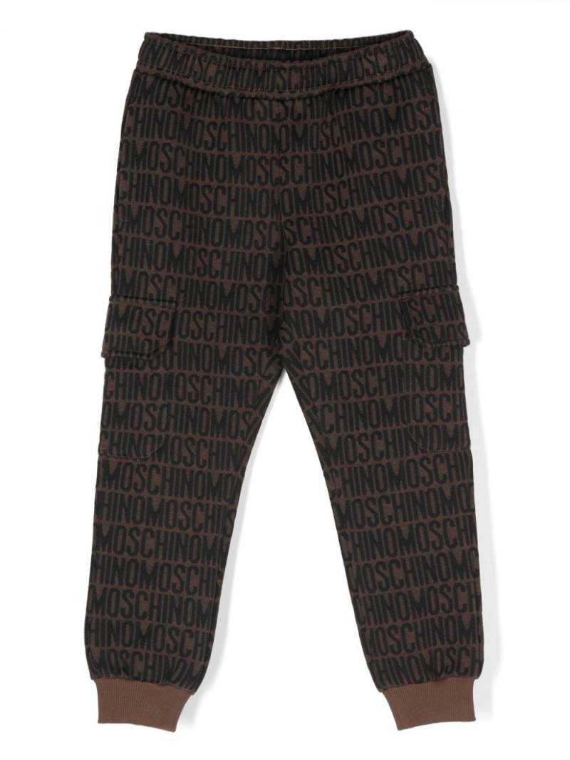 Moschino Kids logo jacquard track pants - Brown von Moschino Kids