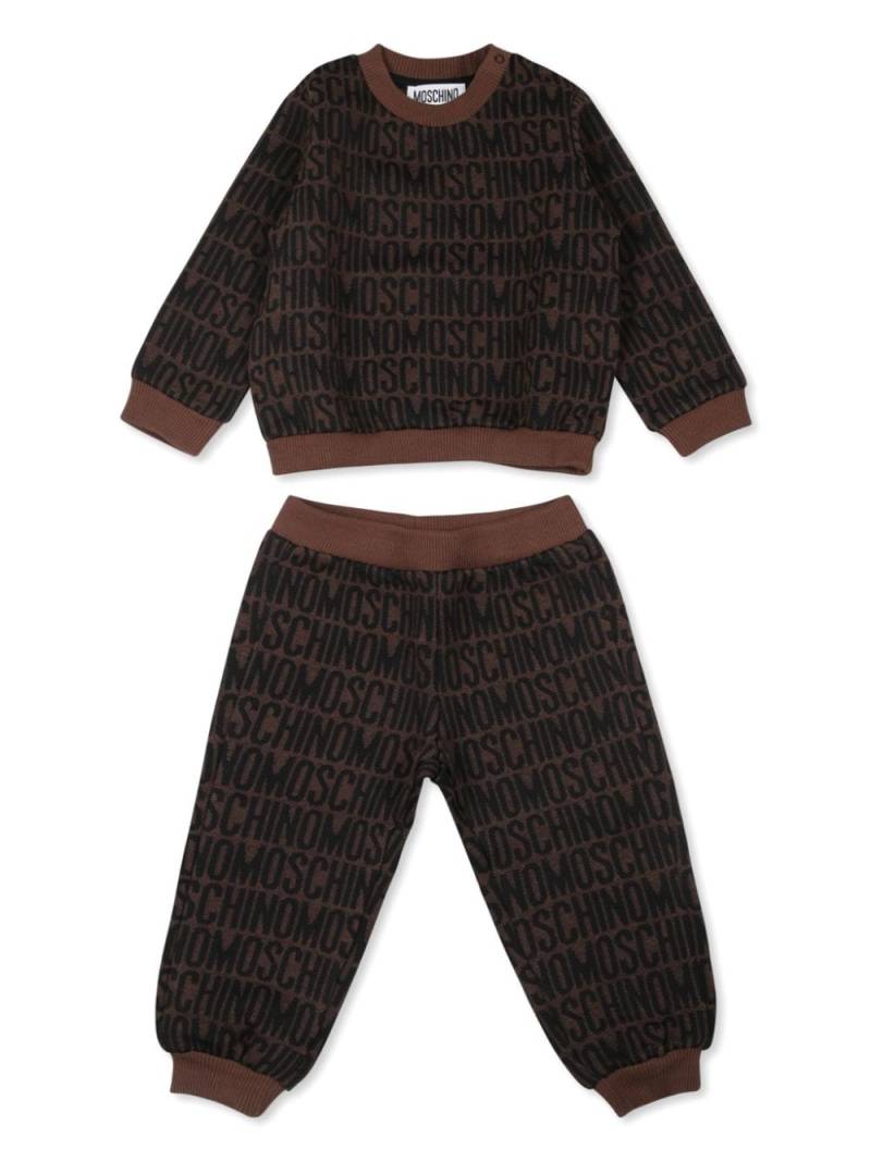 Moschino Kids logo-jacquard tracksuit - Brown von Moschino Kids