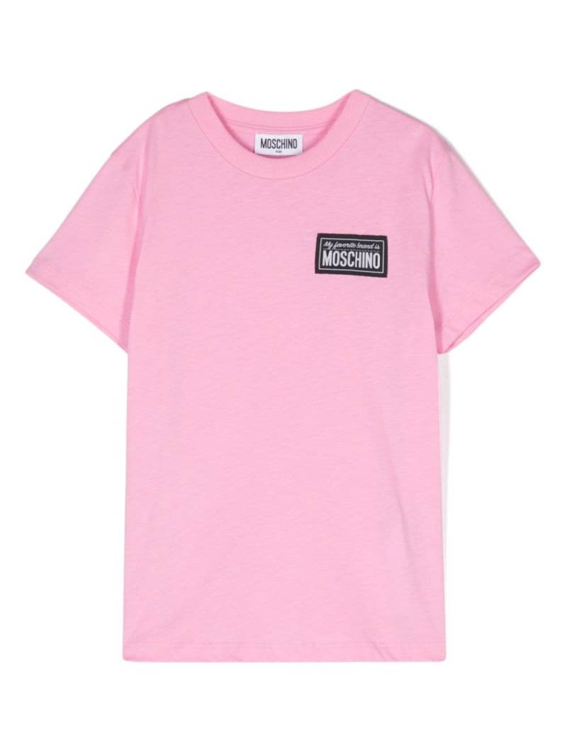 Moschino Kids logo-patch T-shirt - Pink von Moschino Kids