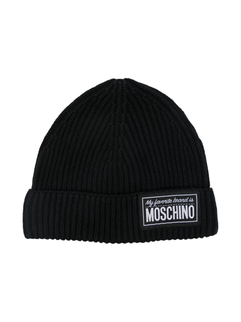 Moschino Kids logo-patch beanie - Black von Moschino Kids