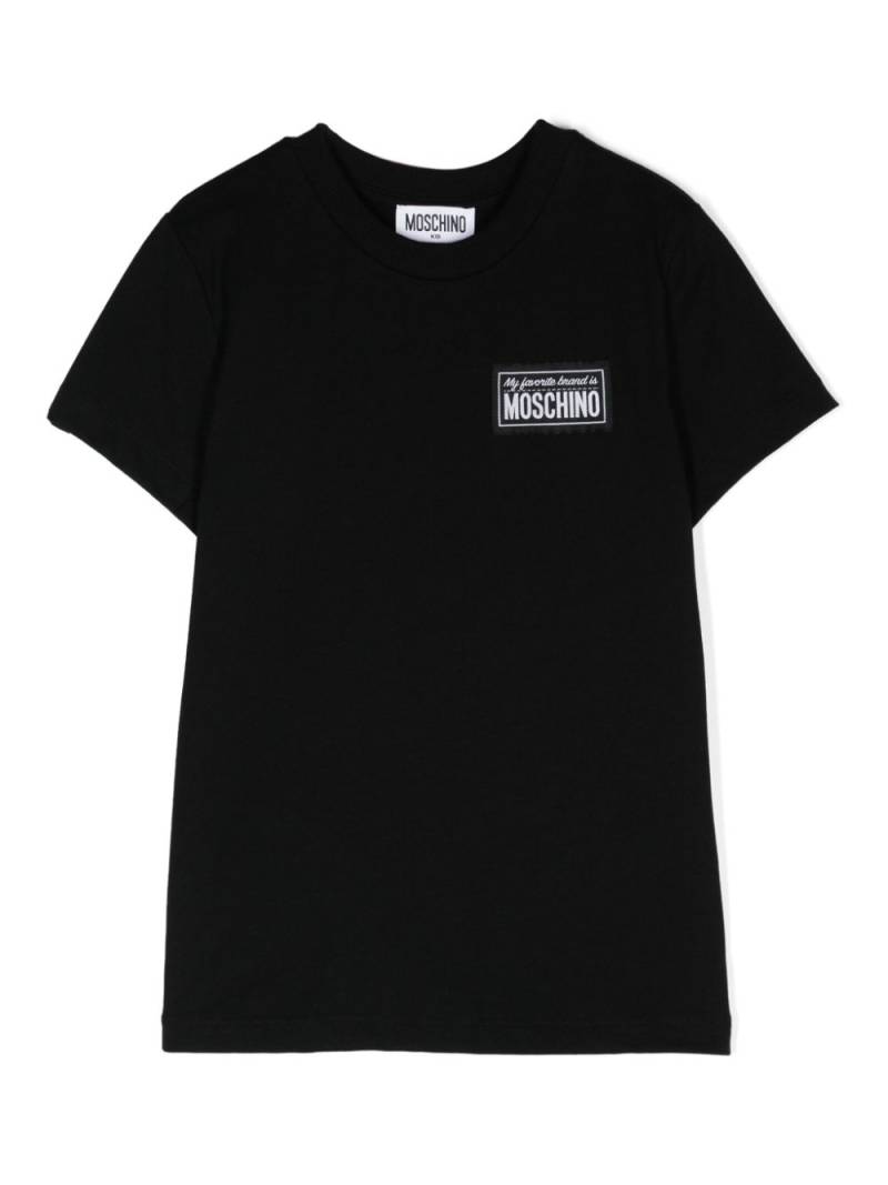 Moschino Kids logo-patch cotton T-shirt - Black von Moschino Kids