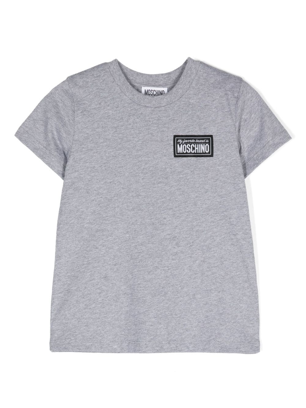 Moschino Kids logo-patch cotton T-shirt - Grey von Moschino Kids
