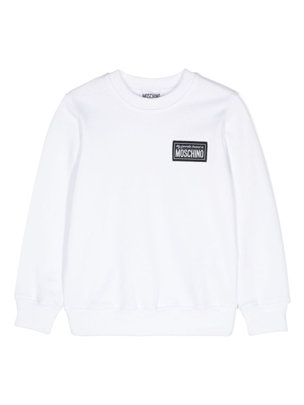 Moschino Kids logo-patch cotton sweatshirt - White von Moschino Kids