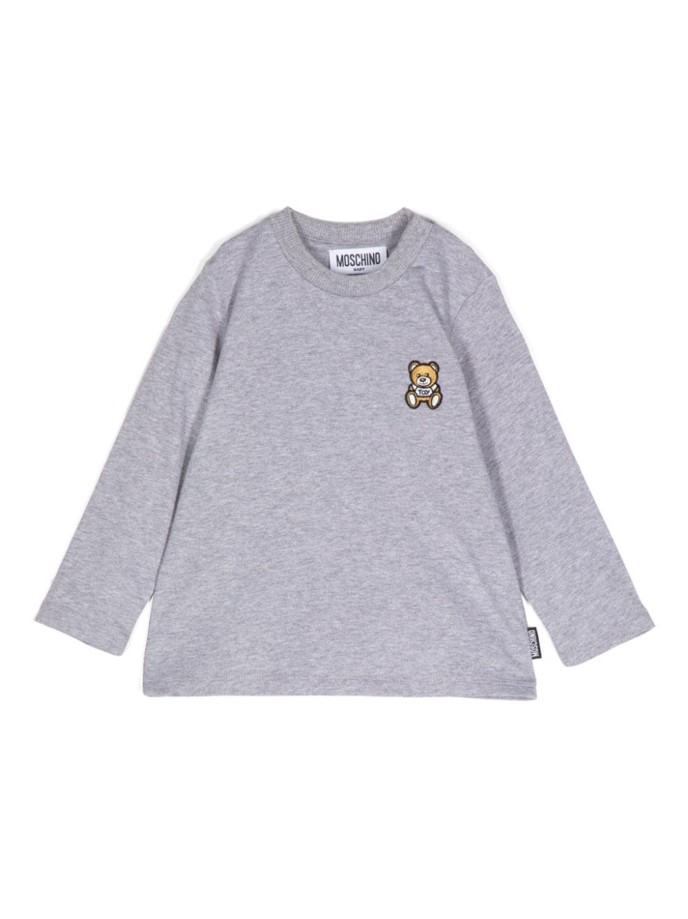 Moschino Kids logo-patch long-sleeved T-shirt - Grey von Moschino Kids