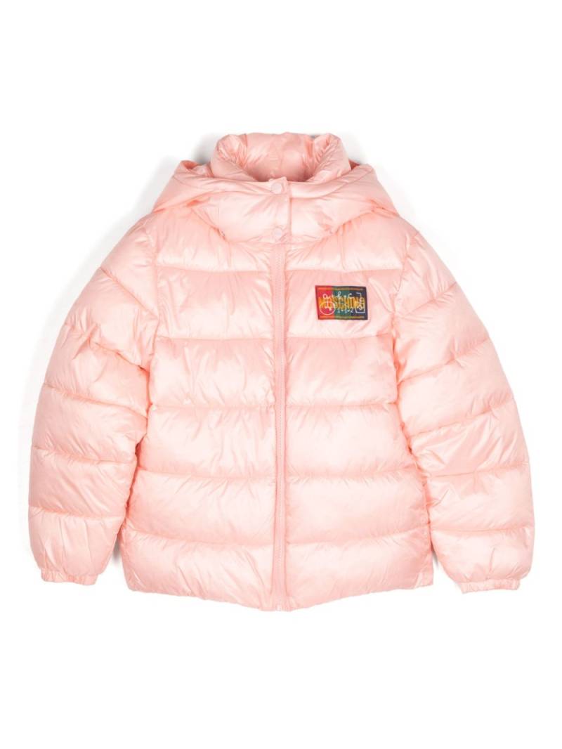 Moschino Kids logo-patch padded jacket - Pink von Moschino Kids