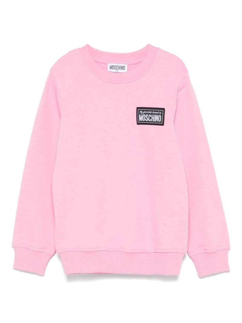 Moschino Kids logo-patch sweatshirt - Pink von Moschino Kids