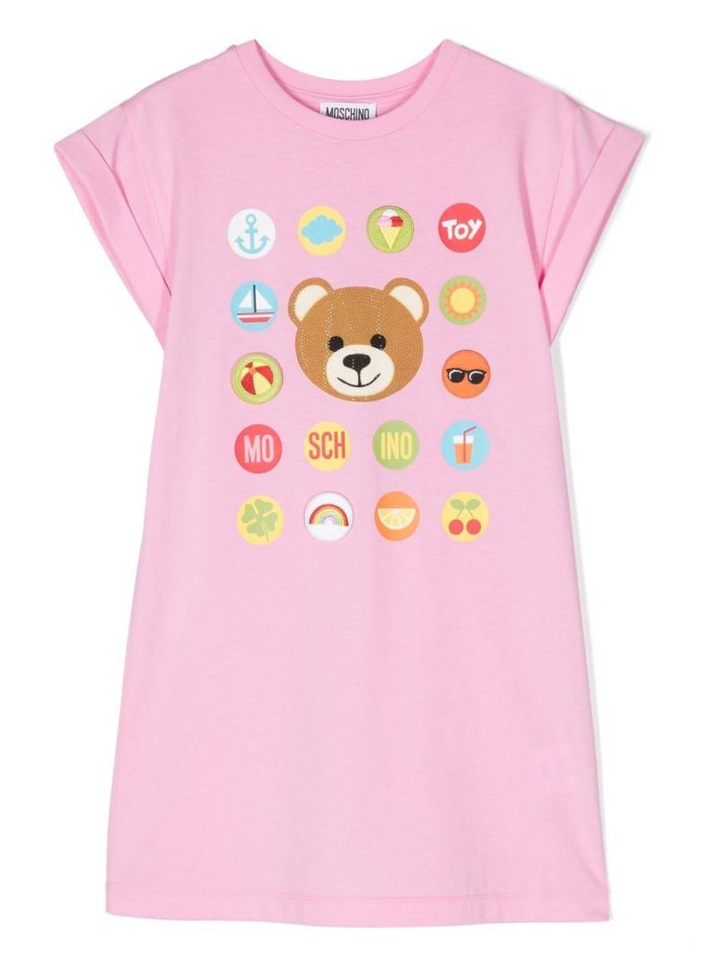 Moschino Kids logo print T-shirt dress - Pink von Moschino Kids