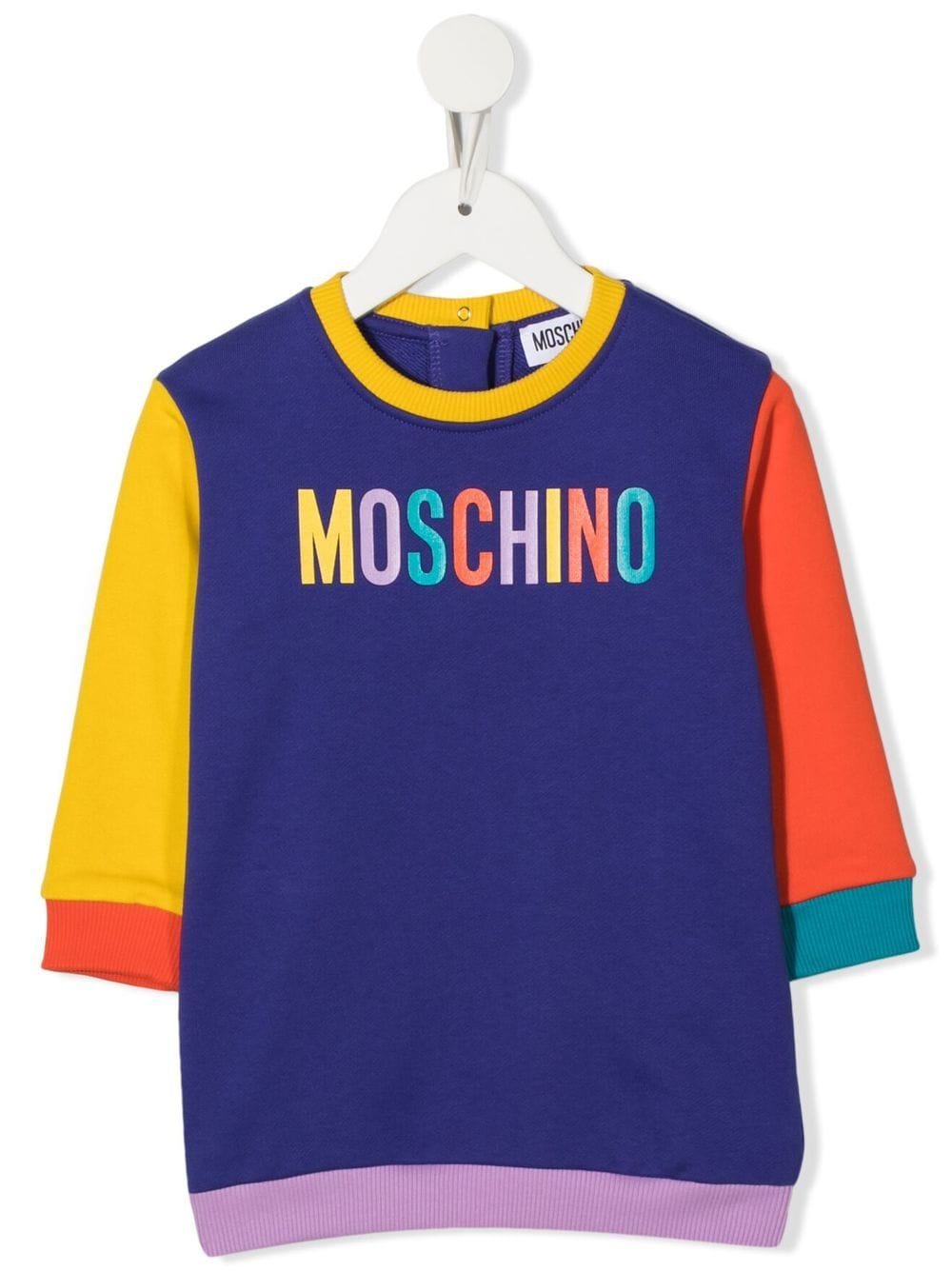 Moschino Kids logo-print colour-block T-shirt dress - Purple von Moschino Kids