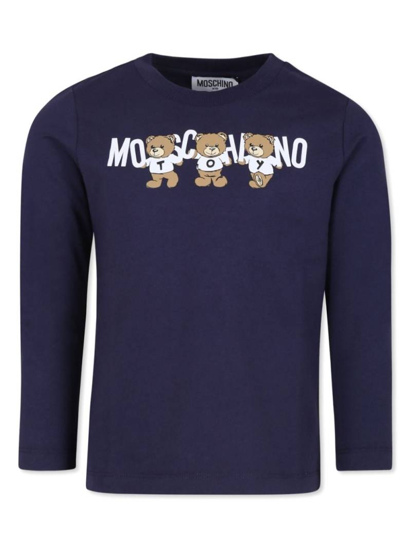 Moschino Kids logo-print cotton T-shirt - Blue von Moschino Kids