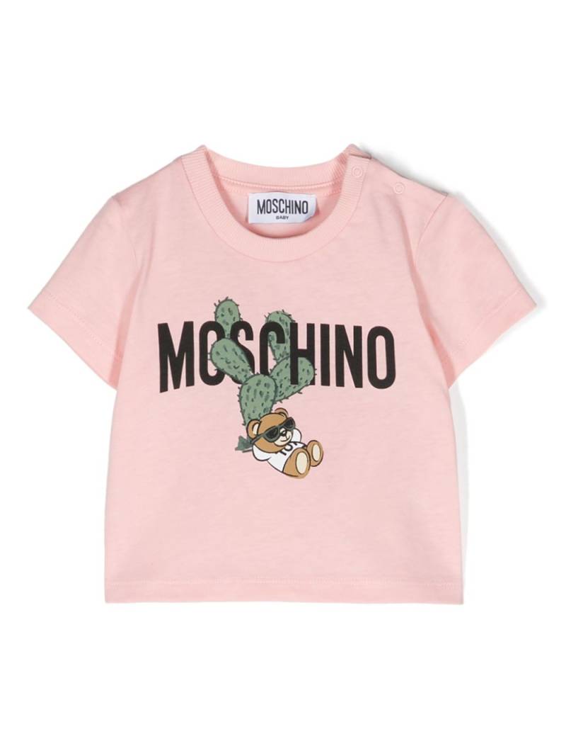 Moschino Kids logo-print cotton T-shirt - Pink von Moschino Kids