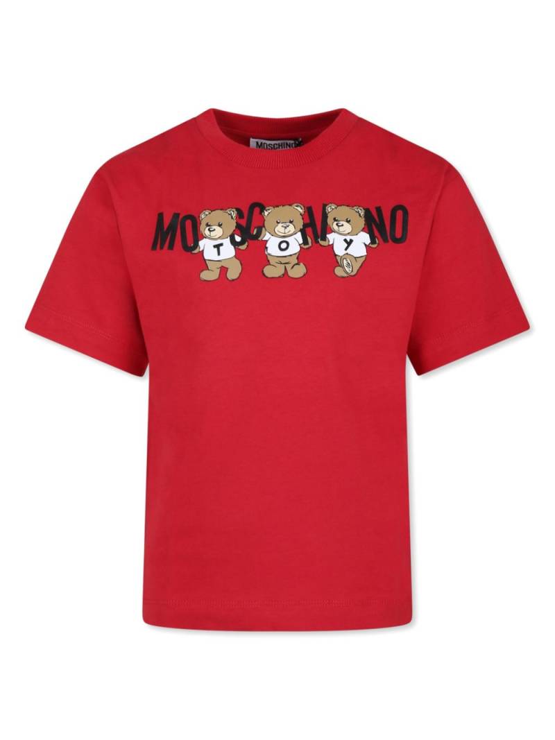 Moschino Kids logo-print cotton T-shirt - Red von Moschino Kids