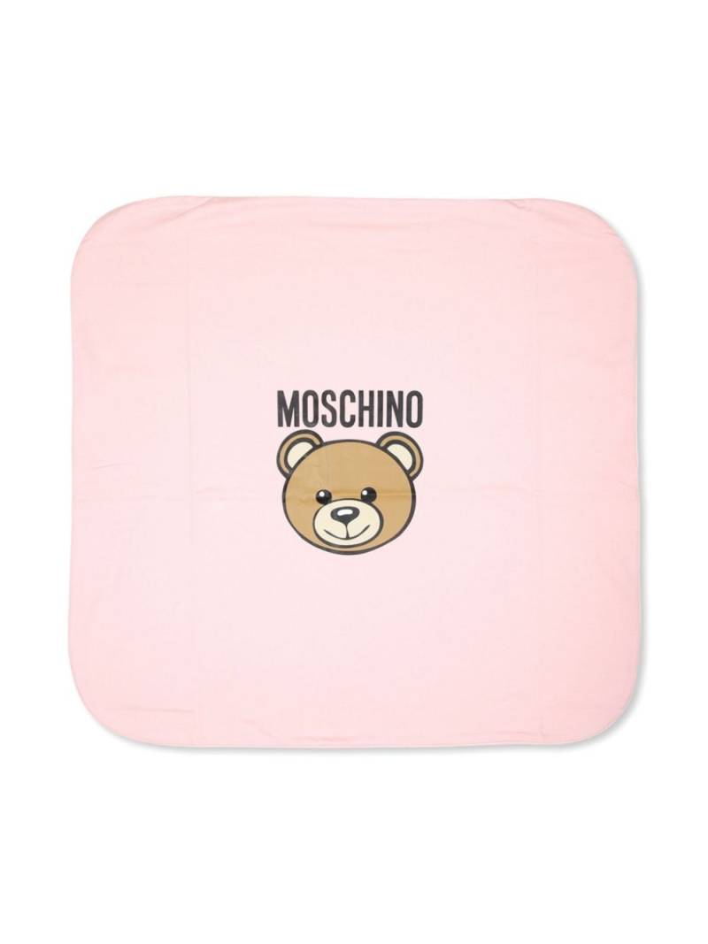 Moschino Kids logo-print cotton blanket - Pink von Moschino Kids