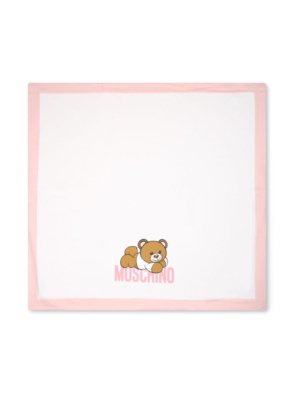 Moschino Kids logo-print cotton blanket - White von Moschino Kids