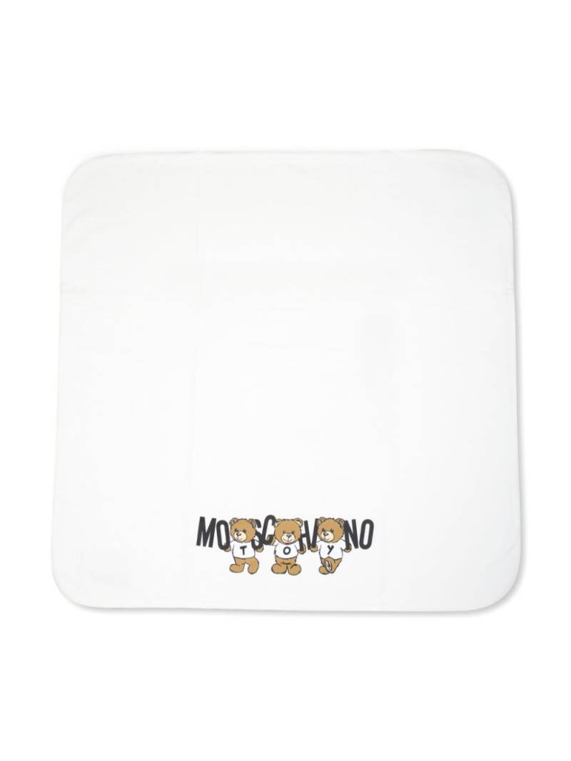 Moschino Kids logo-print cotton blanket - White von Moschino Kids