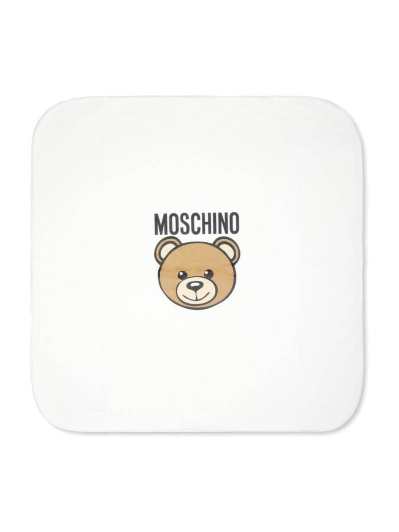 Moschino Kids logo-print cotton blanket - White von Moschino Kids