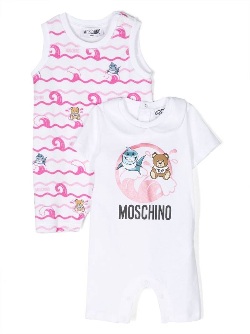 Moschino Kids logo-print cotton bodies set - White von Moschino Kids