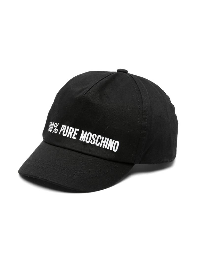 Moschino Kids logo-print cotton cap - Black von Moschino Kids