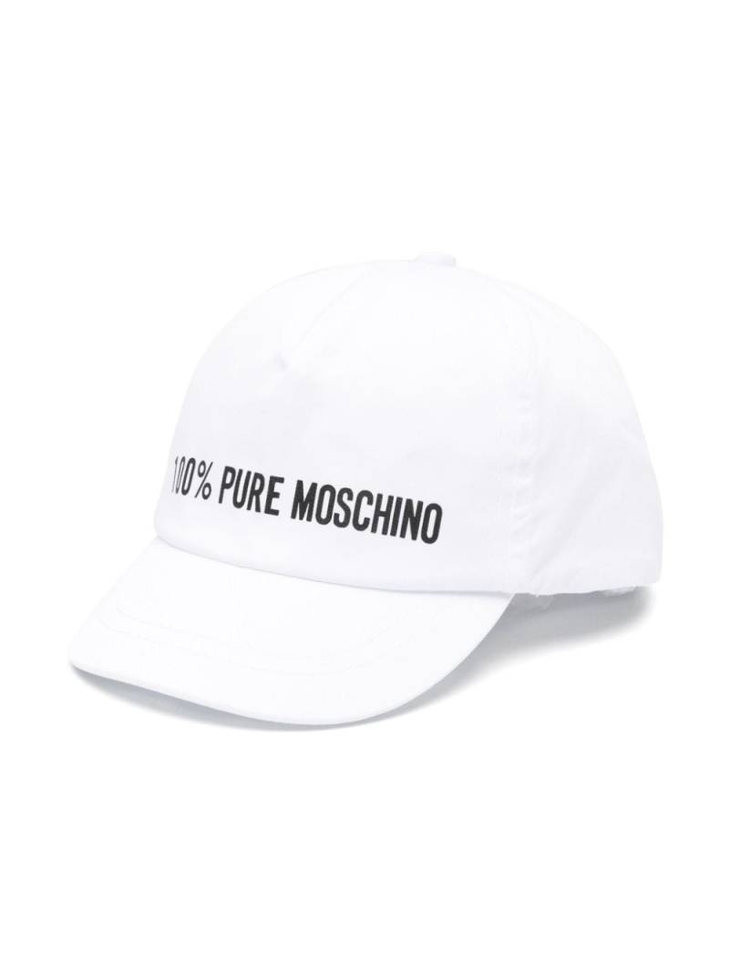 Moschino Kids logo-print cotton cap - White von Moschino Kids