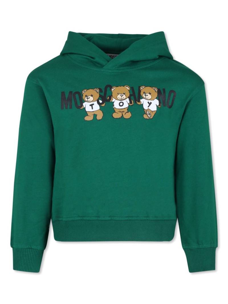 Moschino Kids logo-print cotton hoodie - Green von Moschino Kids