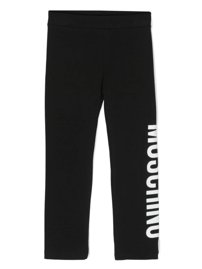 Moschino Kids logo-print cotton leggings - Black von Moschino Kids