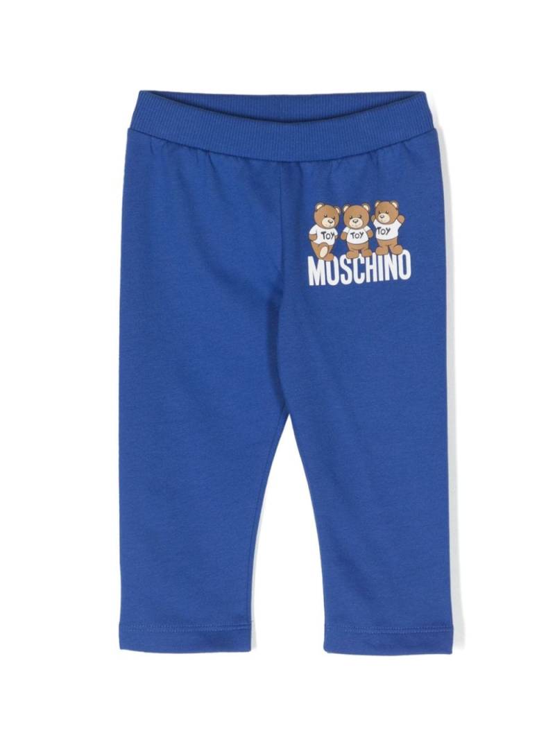 Moschino Kids logo-print cotton leggings - Blue von Moschino Kids