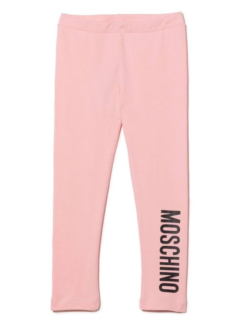 Moschino Kids logo-print cotton leggings - Pink von Moschino Kids