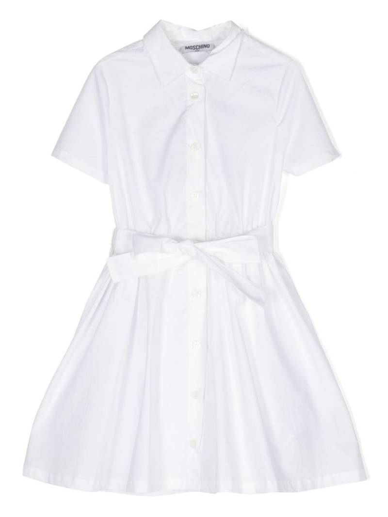 Moschino Kids logo-print cotton-poplin shirtdress - White von Moschino Kids