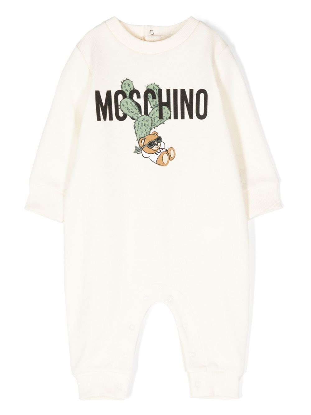 Moschino Kids logo-print cotton romper - Neutrals von Moschino Kids
