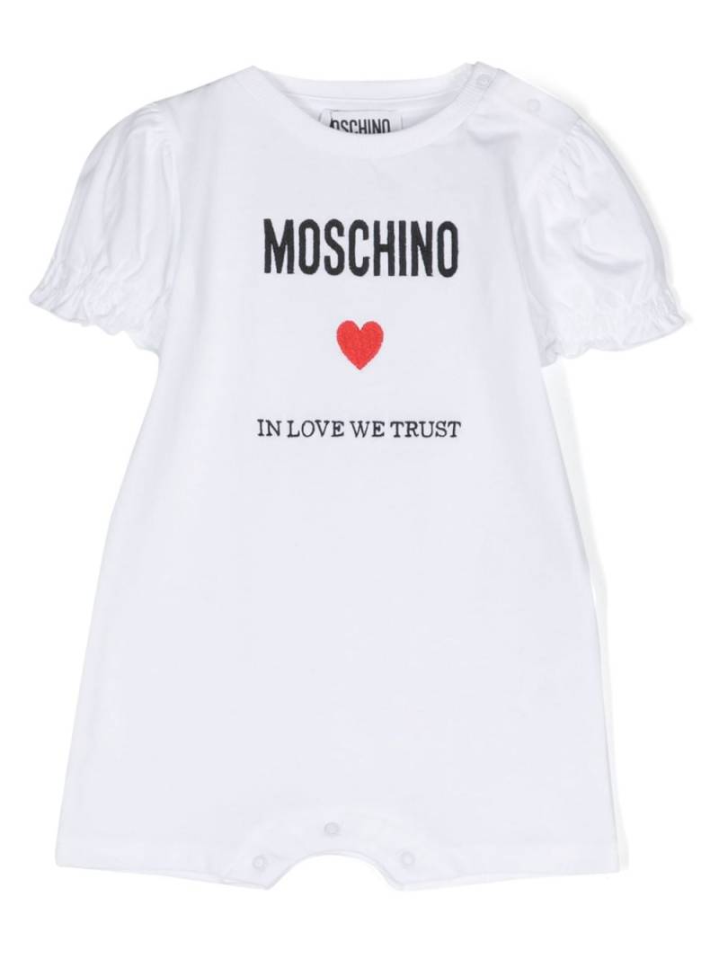 Moschino Kids logo-print cotton romper - White von Moschino Kids