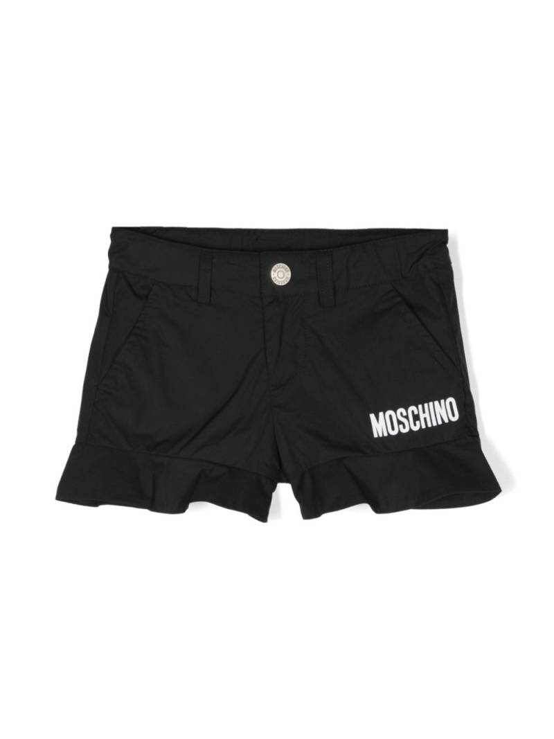 Moschino Kids logo-print cotton shorts - Black von Moschino Kids