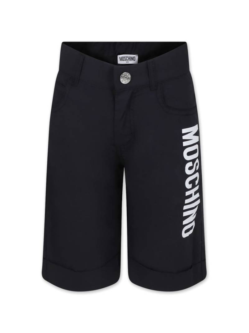 Moschino Kids logo-print cotton shorts - Black von Moschino Kids