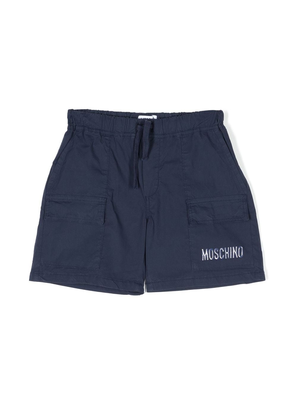Moschino Kids logo-print cotton shorts - Blue von Moschino Kids