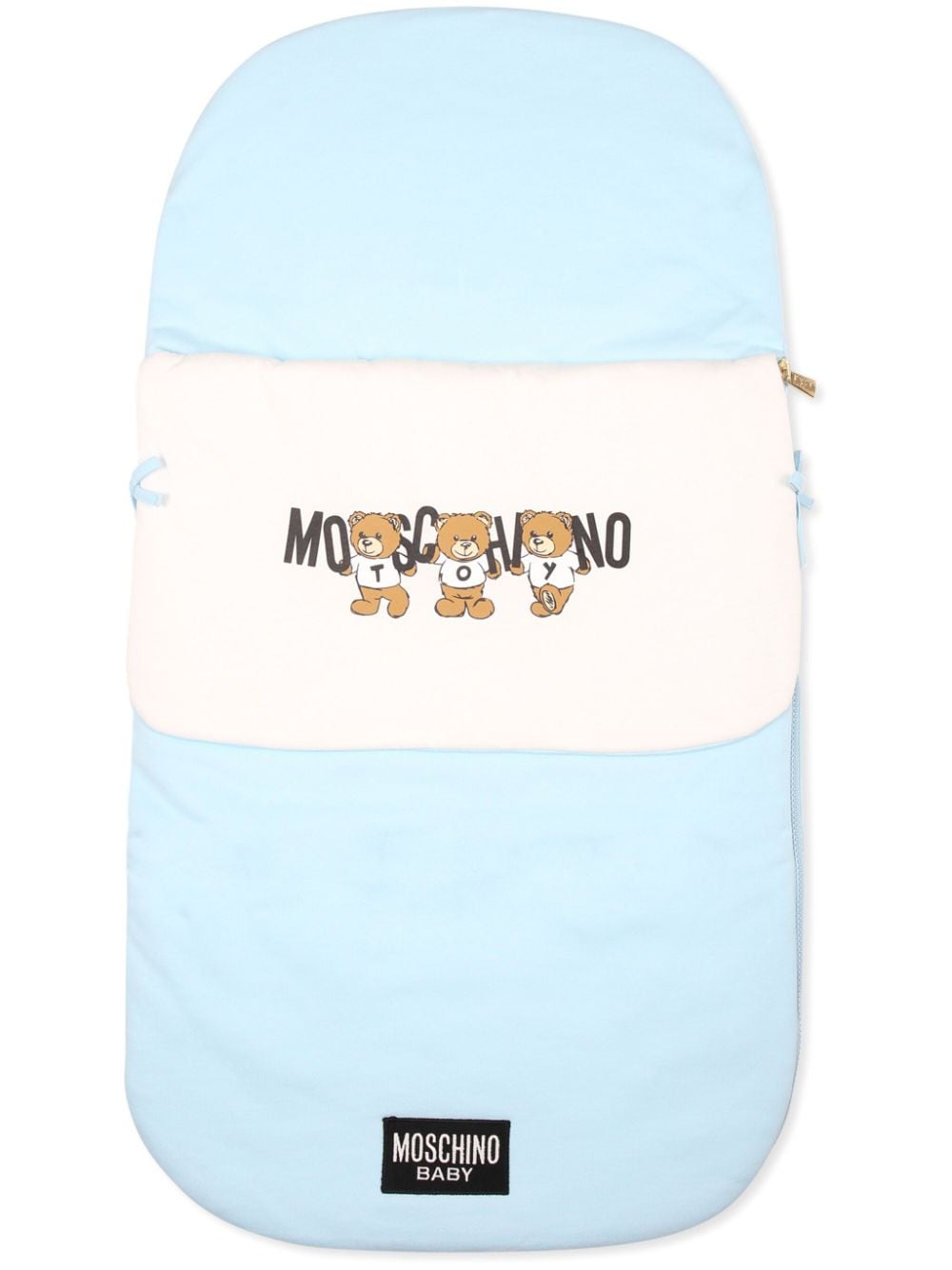 Moschino Kids logo-print cotton sleeping bag - Blue von Moschino Kids