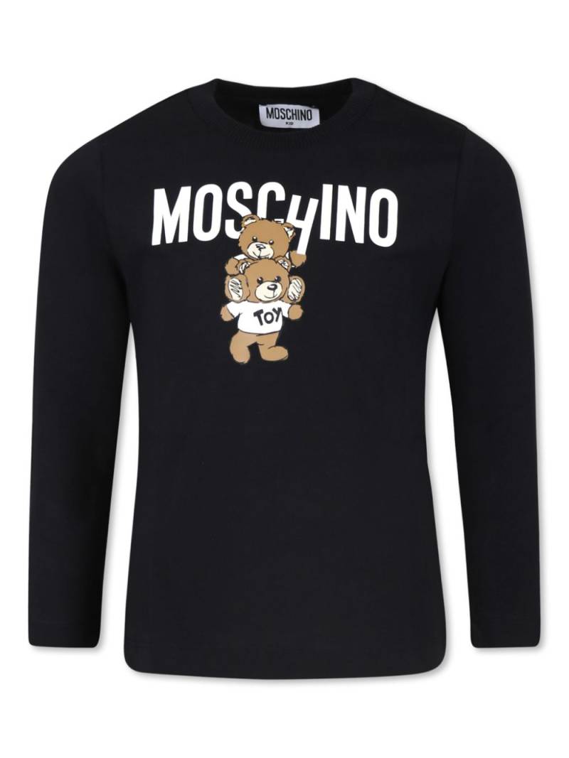 Moschino Kids logo-print cotton sweatshirt - Black von Moschino Kids