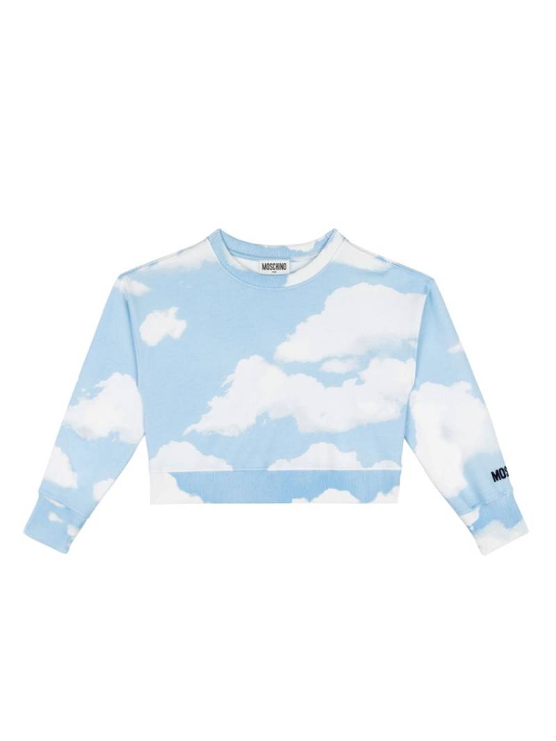 Moschino Kids logo-print cotton sweatshirt - Blue von Moschino Kids